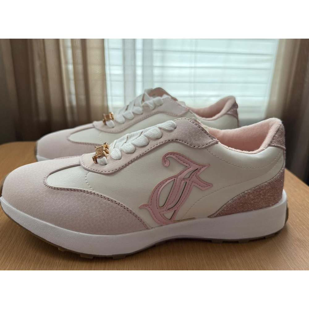 Juicy Couture Women'ss Eunice Lace Up Casual Sneakers SZ 8.5 M Blush PINK WHITE - Picture 10 of 12
